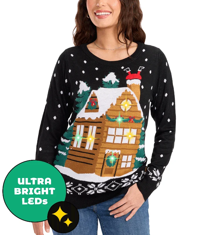 Women's Light Show Light Up Ugly Christmas Sweater Denim Fabric Leather Fabric Suede Fabric Women's Light Show Light Up Ugly Christmas Sweater Denim Fabric Leather Fabric Suede Fabric