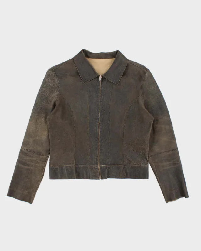 Vintage Women's Leather Collared Jacket - S Appliqued Jacket Beaded Jacket Sequined Jacket Vintage Women's Leather Collared Jacket - S Appliqued Jacket Beaded Jacket Sequined Jacket