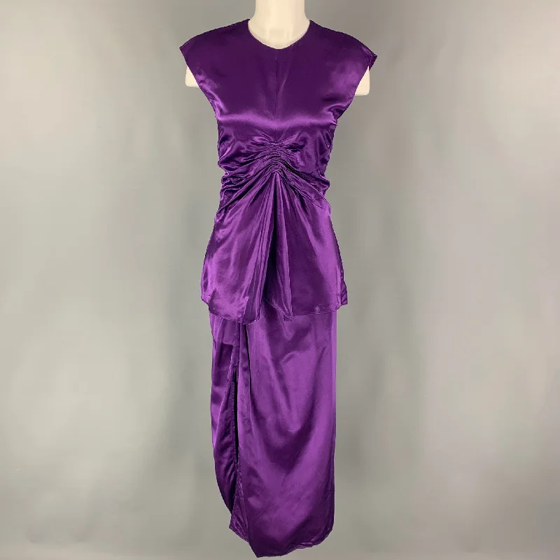 SIES MARJAN Size 4 Purple Ruched Sleeveless Skirt Set athletic skirt fit