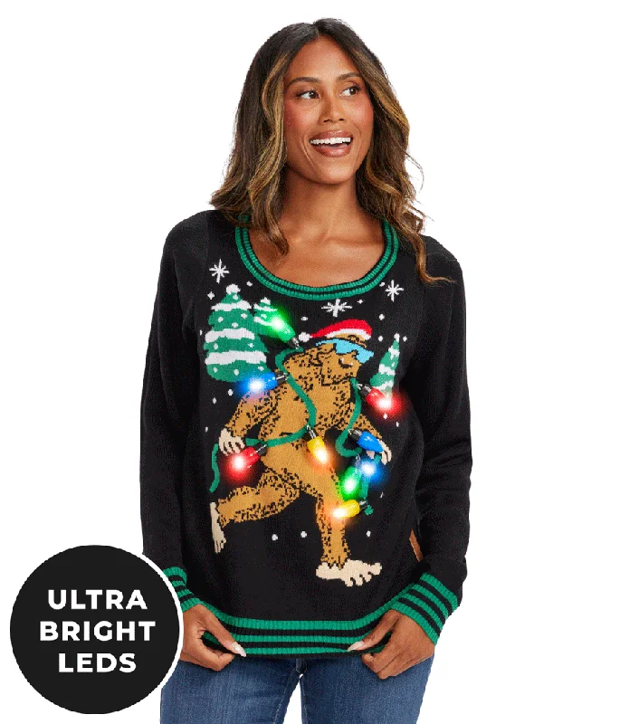 Women's Lit Legend Light Up Ugly Christmas Sweater Satin Blend Silk Blend Wool Blend Women's Lit Legend Light Up Ugly Christmas Sweater Satin Blend Silk Blend Wool Blend