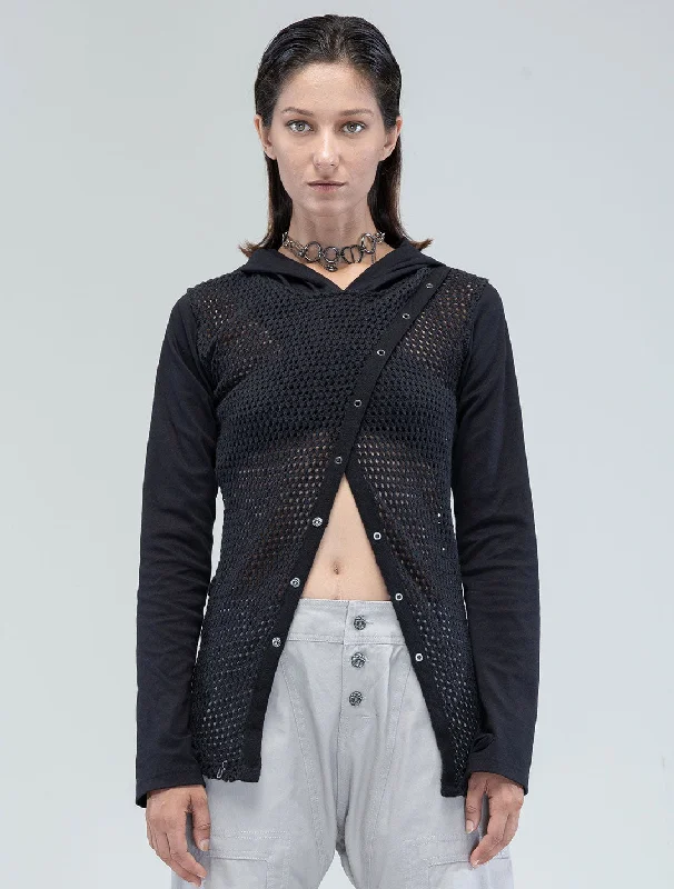 Sanja Crochet Knitted Hoodie Sweater Stylish Fashionable Trendy