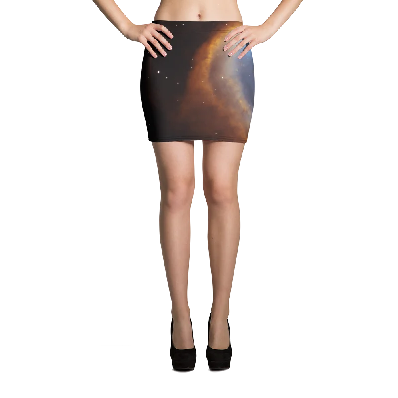 Galaxy - Glory of Helix Nebula - Mini Skirt wool skirt thick