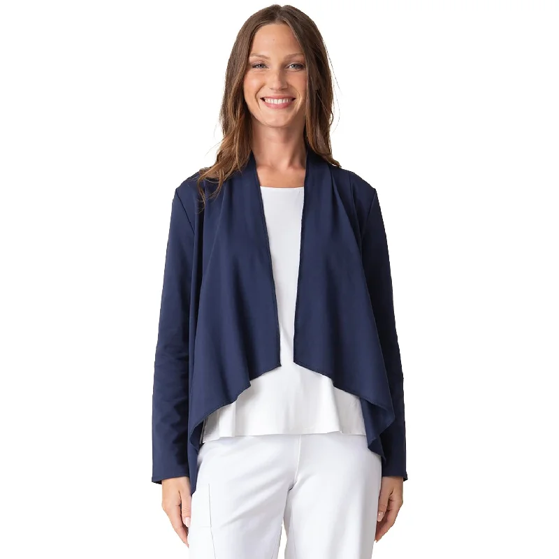 Women's Habitat French Terry Drape Front Jacket Navy Fleece Jacket Down Jacket Parka Women's Habitat French Terry Drape Front Jacket Navy Fleece Jacket Down Jacket Parka