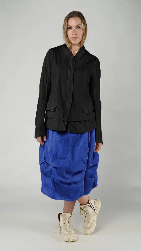 RUNDHOLZ DIP Layered Hem Jacket in Black Chenille Jacket Brocade Jacket Lace Jacket