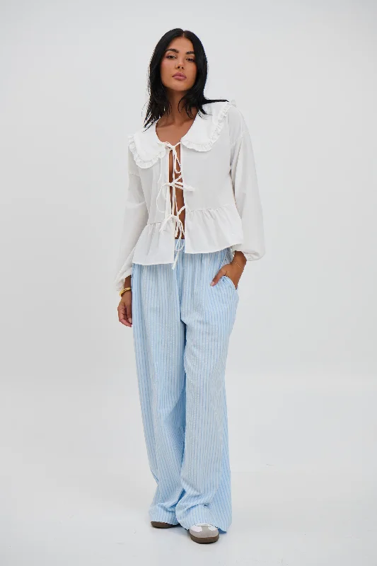Paros Pant Blue Stripe Stylish Slim Trousers