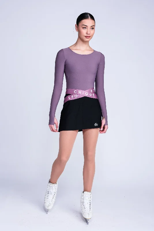 Fierce A-Line Skirt in Mink velvet skirt plush