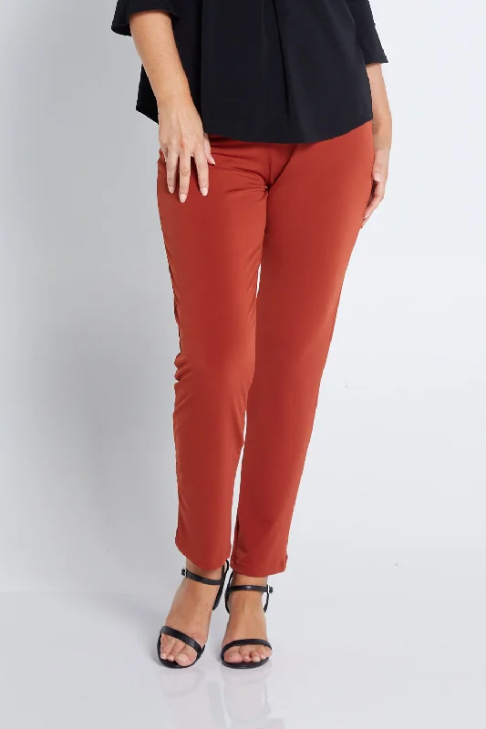 Gianna Pants in Rust Modern Stretch Trousers