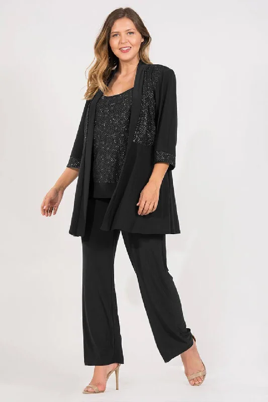 R&M Richards 5589 Formal Jacket Pant Suit High-Waist Yoga Pants