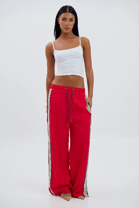 Leesa Pant Red Classic Bootcut Trousers