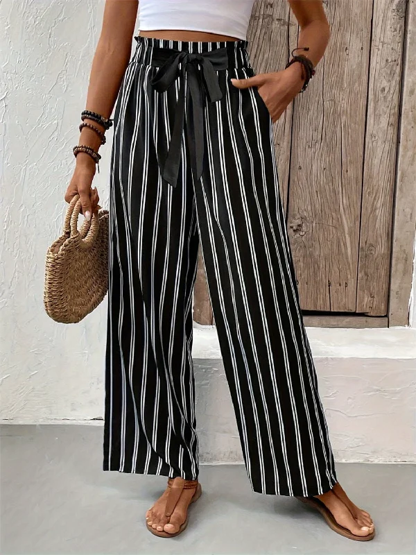 Hazel Blues® |  Striped High Waist Wide Leg Pants Comfortable Cargo Pants