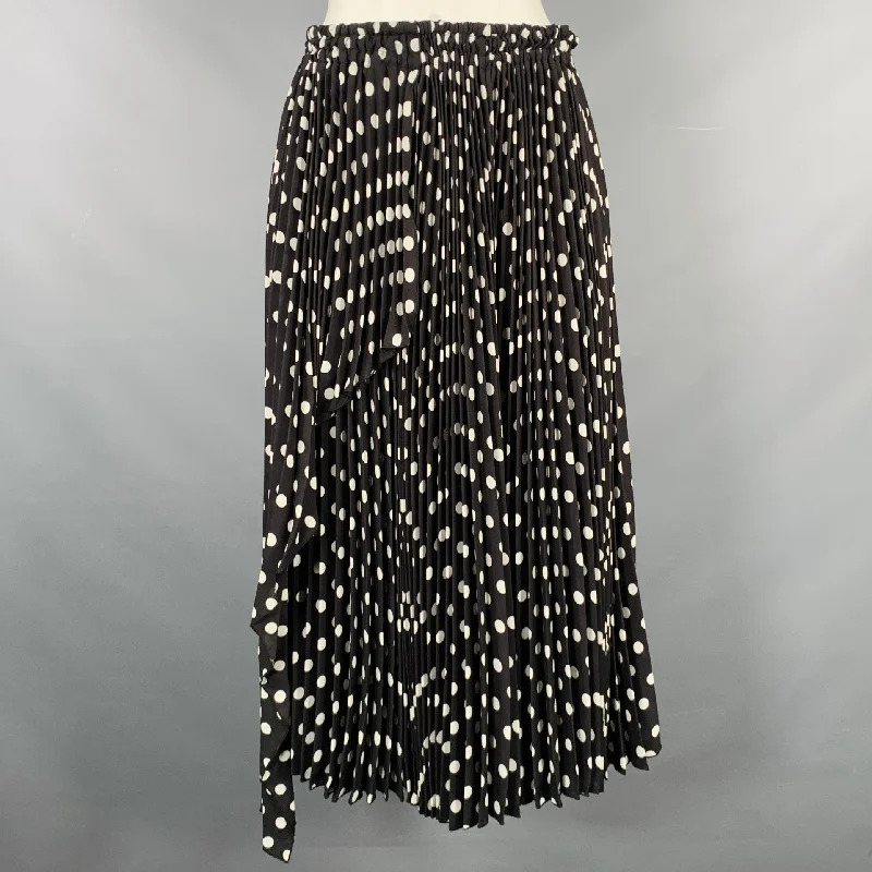 MARC JACOBS Size 2 Black White Polyester Polka Dot A-Line Skirt boho skirt vibe