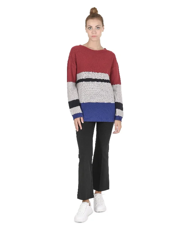 Crown of Edinburgh Cashmere Womens Boat Neck Sweater COE 0017 RED/GREY/BLUE Boat Neck Shawl Collar Notched Collar Crown of Edinburgh Cashmere Womens Boat Neck Sweater COE 0017 RED/GREY/BLUE Boat Neck Shawl Collar Notched Collar