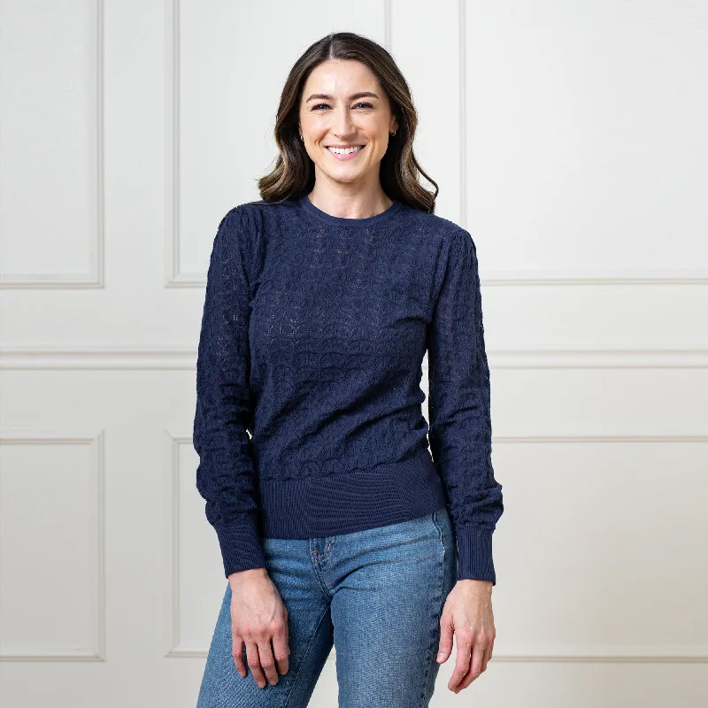 Organic Pointelle Sweater Elegant Classic Vintage