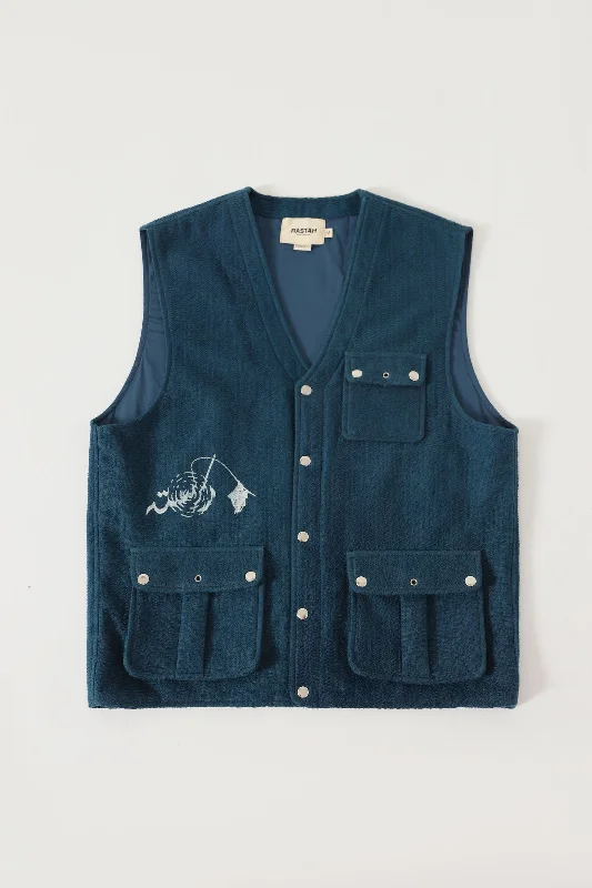 SLEEVELESS HANDWOVEN JACKET Notch Collar Peter Pan Collar Cowl Neck