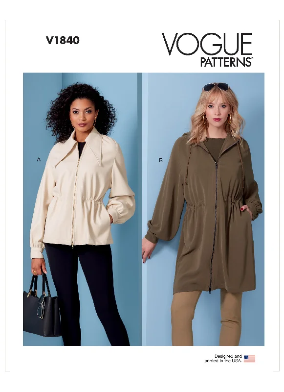 Vogue Pattern V1840 Misses' Jacket Faux Fur Jacket Real Fur Jacket Shearling Jacket