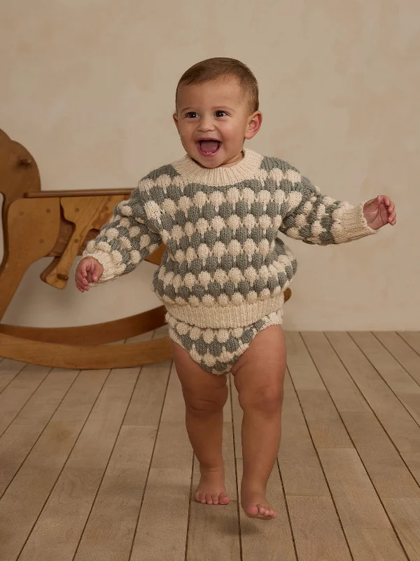 Rylee & Cru Bubble Knit Sweater, Laurel Stripe Iron Safe Non-Iron Wrinkle Free
