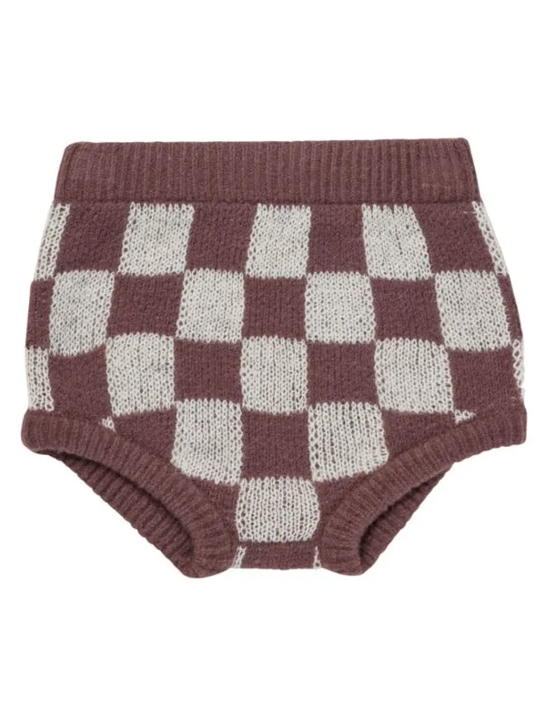 Rylee & Cru Sweater Bloomer, Plum Checker Stretchy Elastic Breathable