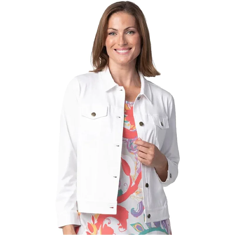 Women's Habitat Jean Jacket White Knit Jacket Woven Jacket Fleece Jacket