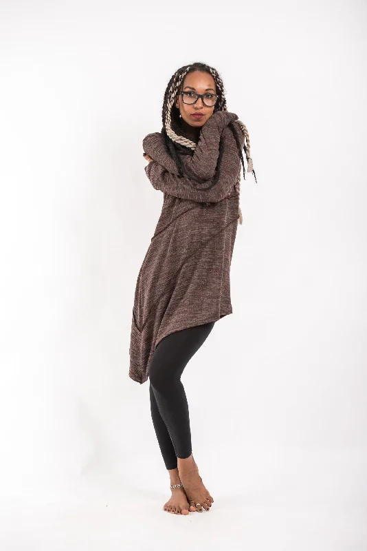 Light Hooded Diagonal Cut Sweater in Brown Wool Sweater Cotton Sweater Cashmere Sweater Light Hooded Diagonal Cut Sweater in Brown Wool Sweater Cotton Sweater Cashmere Sweater