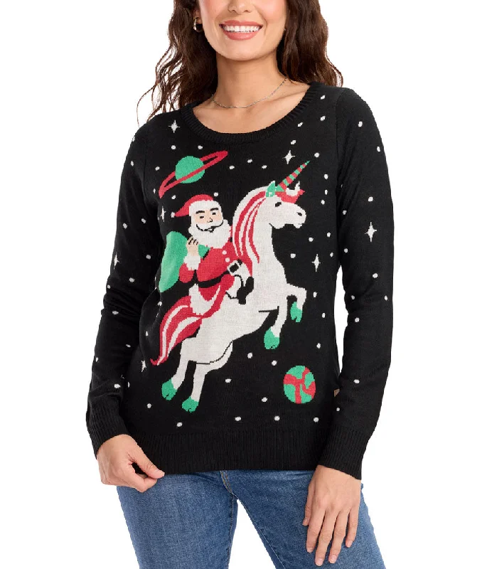 Women's Santa Unicorn Ugly Christmas Sweater Long Sweater Short Sweater Cropped Sweater