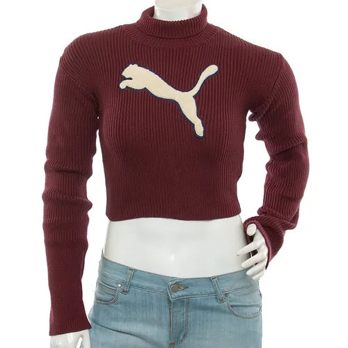 PUMA  SWEATER  LOOSE Beaded Sweater Sequined Faux Fur