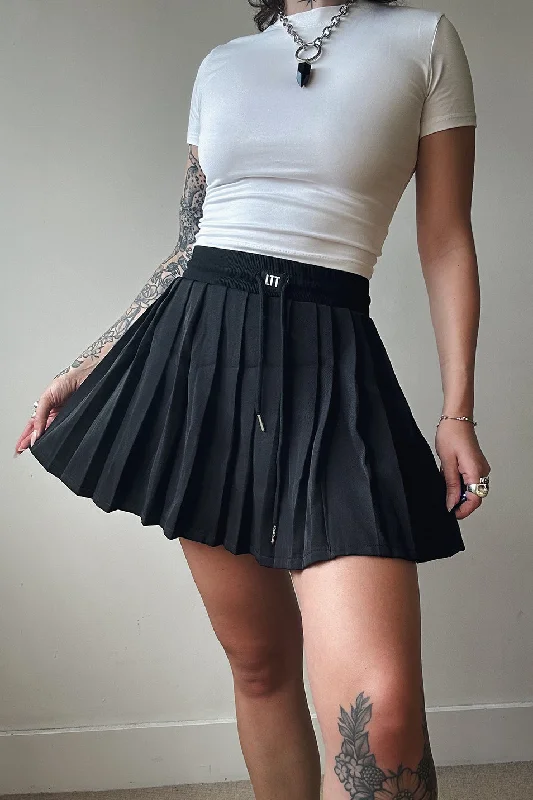 Black Tennis Skirt silk skirt smooth