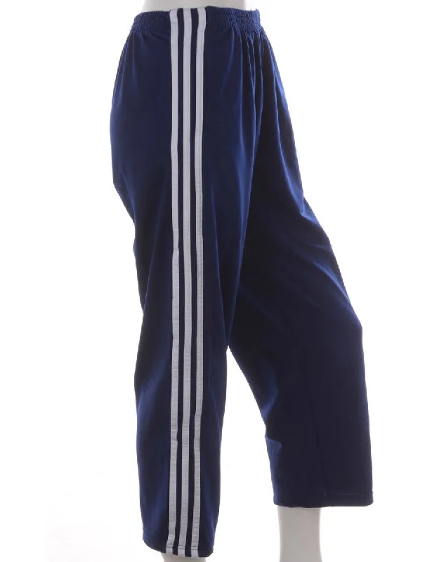 Label Upcycled Adidas Mel Cropped Track Pants Classic Straight-Leg Pants