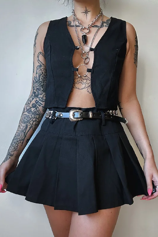 Black Micro Mini Skirt linen skirt natural