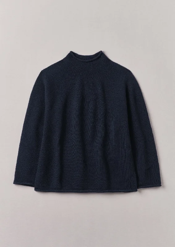 Seamless Recycled Cashmere Sweater | Navy Layered Multi-layer Single Layer