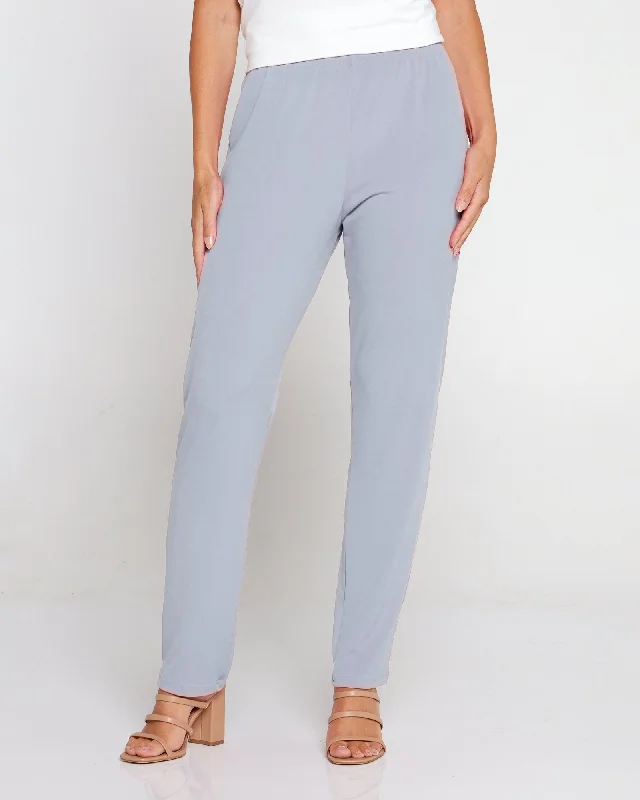 Gianna Pants - Silver Elegant Palazzo Trousers