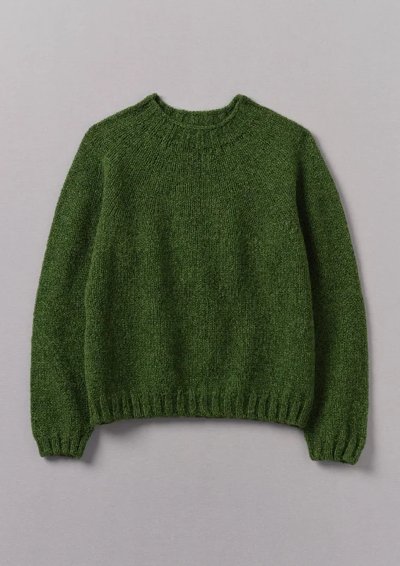 British Wool Sweater | Lawn Green Slim Fit Regular Fit Oversized