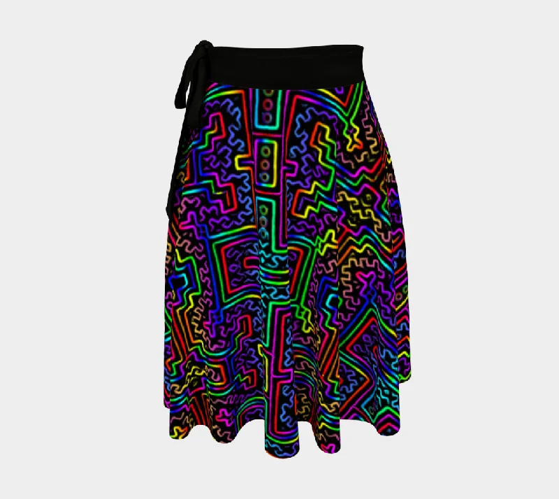 Prismatic Overlay Wrap Skirt silk skirt smooth