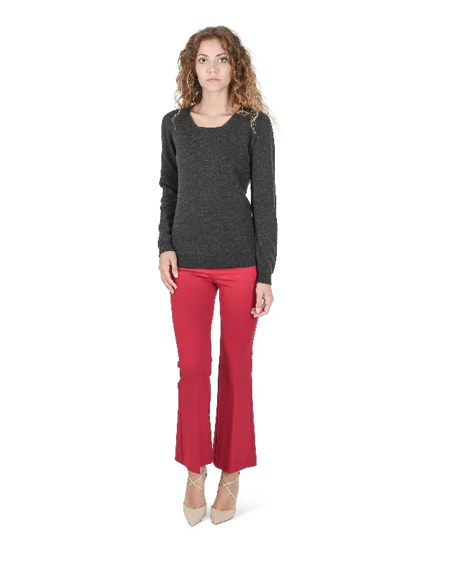 Crown of Edinburgh Cashmere Womens Square Neck Sweater COE 0024 IRON GREY Sequined Glittery Shiny Crown of Edinburgh Cashmere Womens Square Neck Sweater COE 0024 IRON GREY Sequined Glittery Shiny