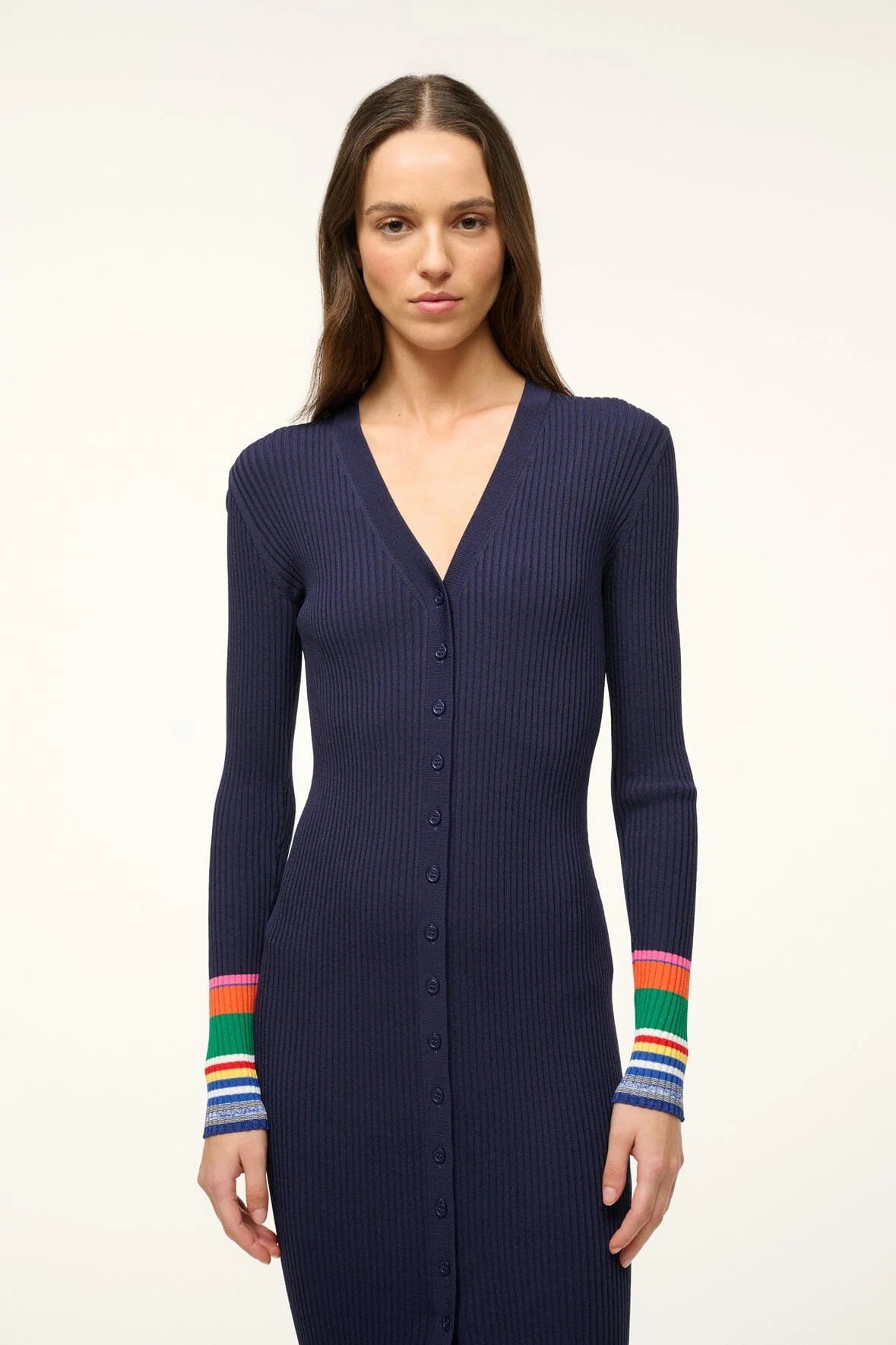 STAUD SHOKO SWEATER DRESS Collared Crew Neck Turtle Neck