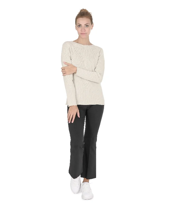 Crown of Edinburgh Cashmere Womens Boat Neck Sweater COE 0015 CREAM Striped Floral Plaid Crown of Edinburgh Cashmere Womens Boat Neck Sweater COE 0015 CREAM Striped Floral Plaid