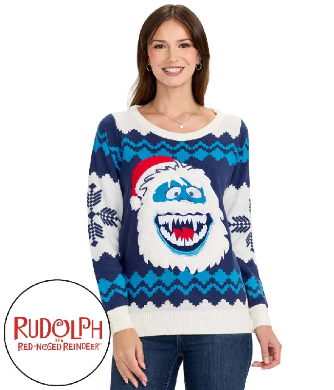 Women's Bumble Ugly Christmas Sweater Herringbone Houndstooth Plaid