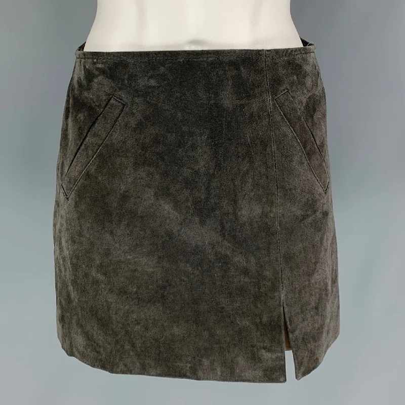BLANKNYC Size 25 Grey Suede A-Line Mini Skirt corduroy skirt durable