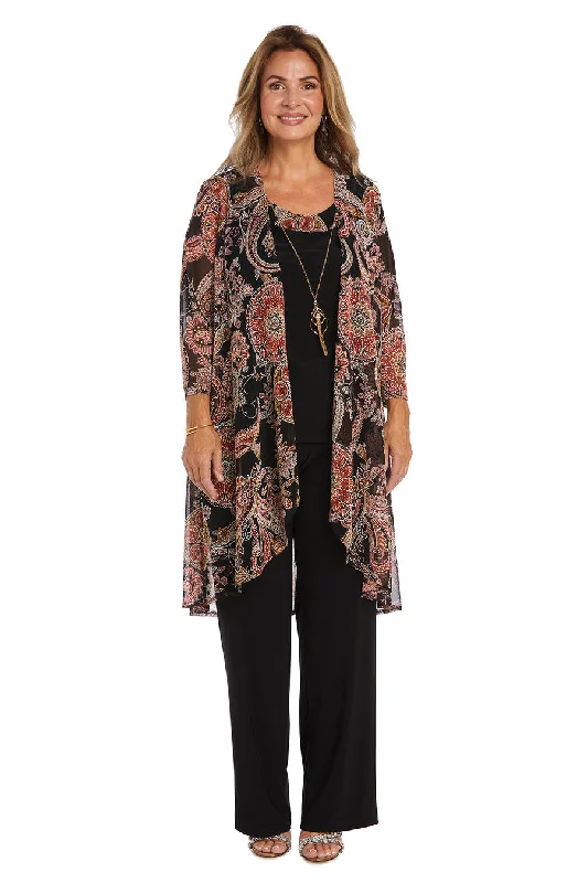 R&M Richards 9768 Formal Printed Jacket Pant Set Comfortable Jogger Trousers