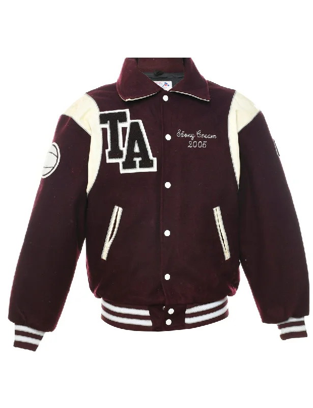 Maroon Team Jacket - M Toggled Jacket Drawstring Jacket Belted Jacket
