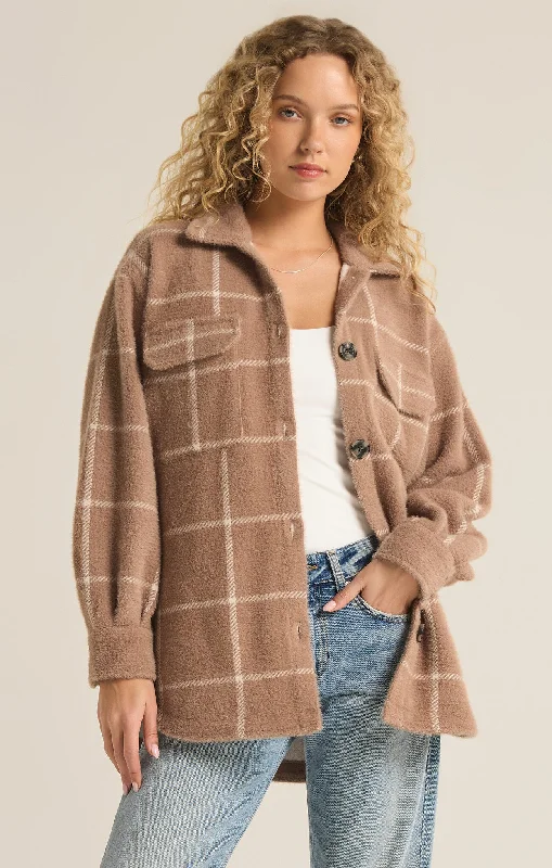 Z Supply - Plaid Tucker Jacket Cardigan Sweater Pullover