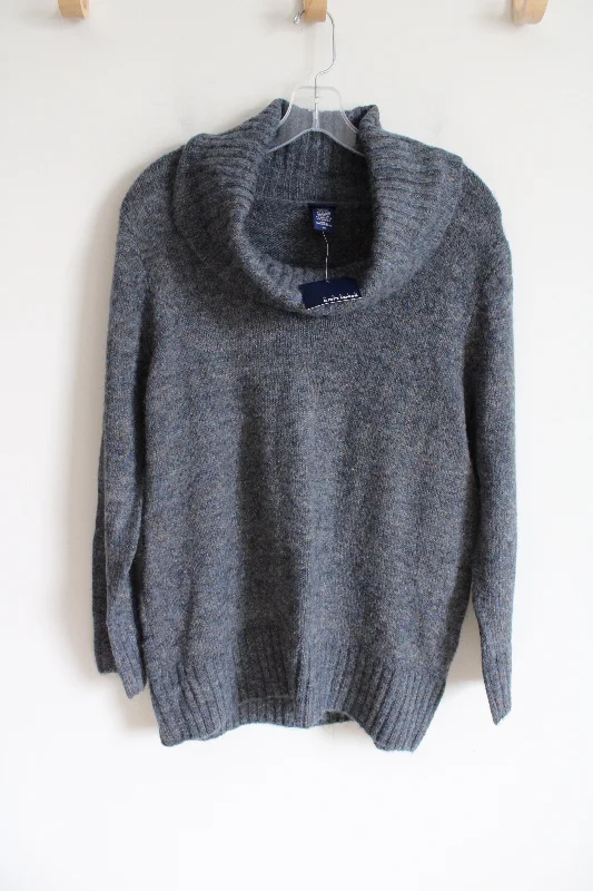 NEW Basic Editions Blue Knit Sweater | L Spandex Blend Rayon Blend Denim Blend