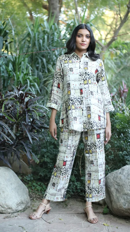 Digital Print Pants Trendy Wide-Leg Pants