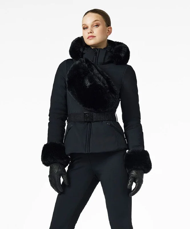 Women's Giselle Faux Border Ski Jacket Zip Front Button Front Snap Front