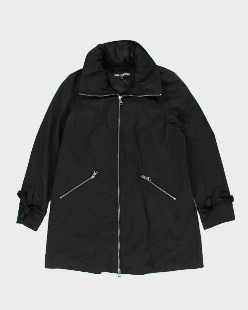 Vintage Karl Lagerfeld Paris Women's Hidden Hood Rain Jacket - M Rayon Fabric Velvet Fabric Corduroy Fabric Vintage Karl Lagerfeld Paris Women's Hidden Hood Rain Jacket - M Rayon Fabric Velvet Fabric Corduroy Fabric