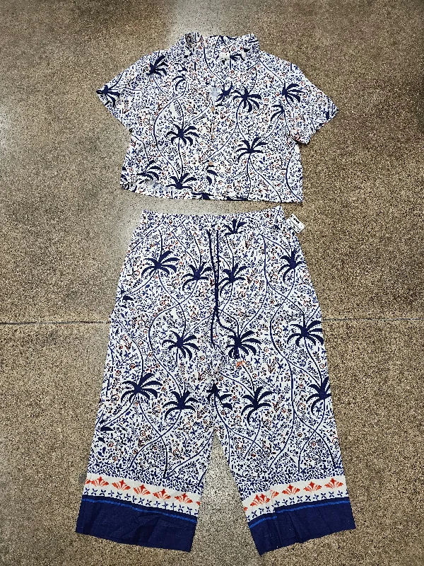 Pants Set 2Pc By Joie In Blue & White, Size:Xl Elegant Trouser Pants
