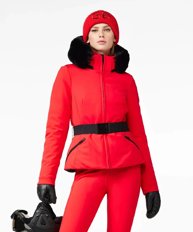 Women's Hida Faux Border Ski Jacket Tailored Jacket Straight Jacket A-Line Jacket