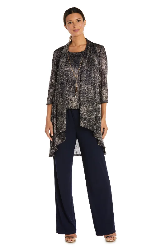 R&M Richards 7292 Formal Print Pant Suit Jacket Set Casual Skinny Fit Pants