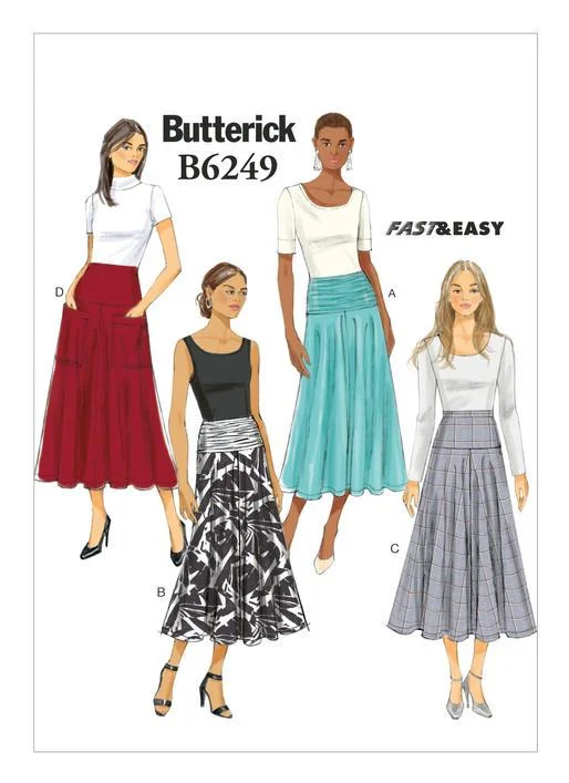 Butterick Pattern B6249 Misses A-Line Skirts ruffled skirt detail
