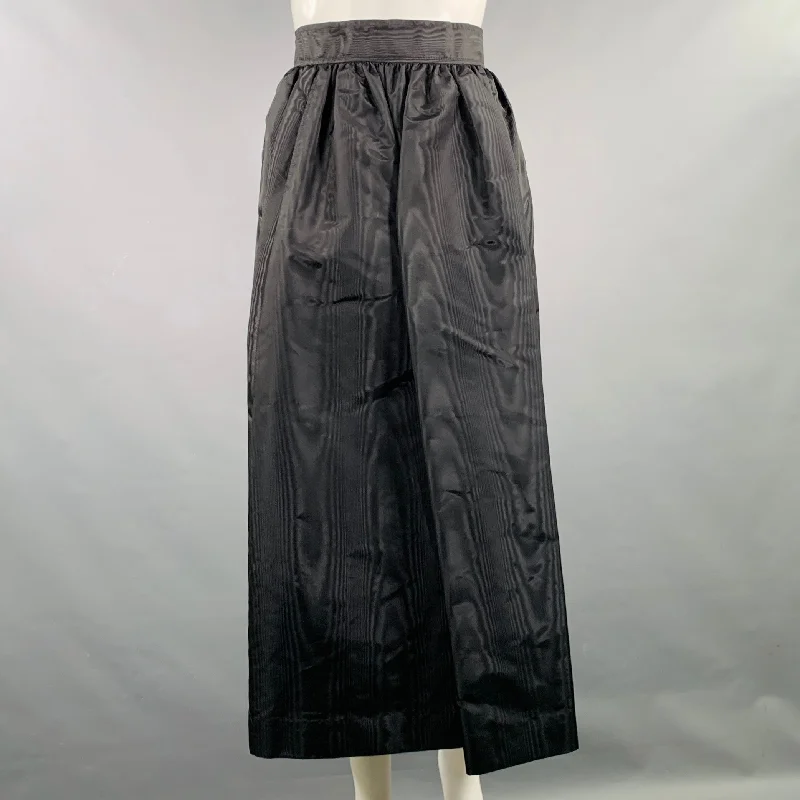 EVAN PICONE Size XS Vintage Black Bell Midi Skirt velvet skirt sumptuous