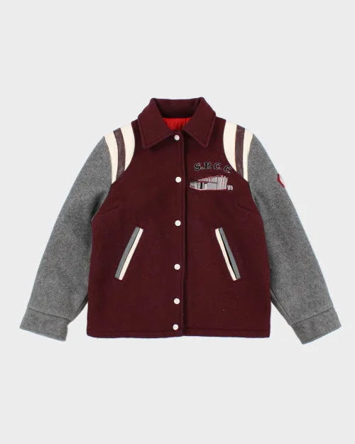 Vintage 80's S.P.C.C. Embroidered Varsity Jacket - S Ribbed Jacket Pleated Jacket Ruffled Jacket